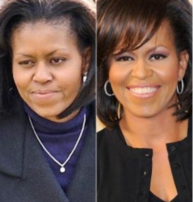 Michelle Obama no makeup before and after