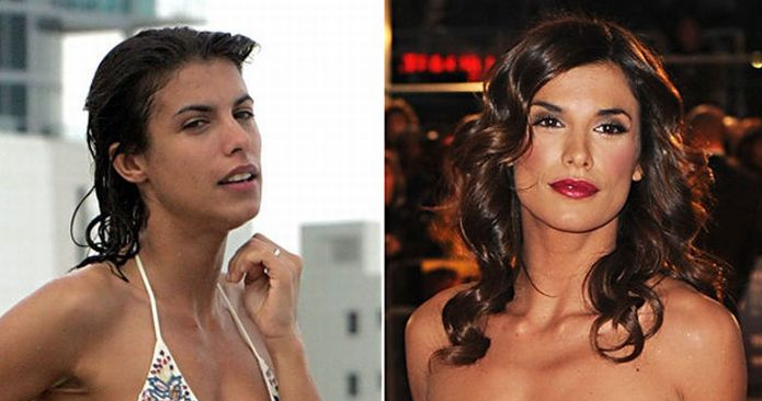 Elisabetta Canalis without and with makeup