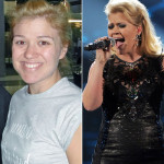 Kelly Clarkson without and with makeup