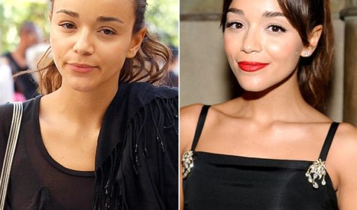 Ashley Madekwe without and with makeup